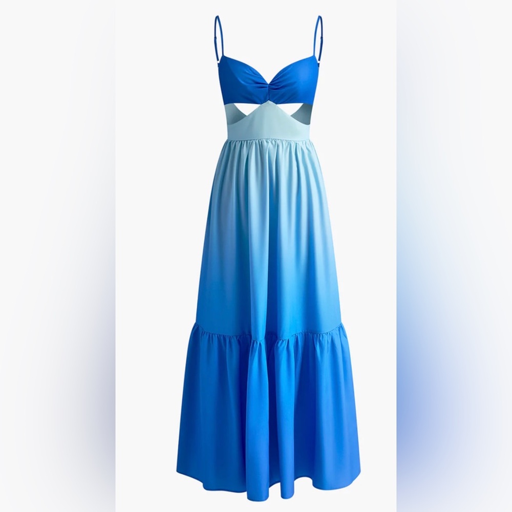 Commense Blue Gradient Maxi Dress